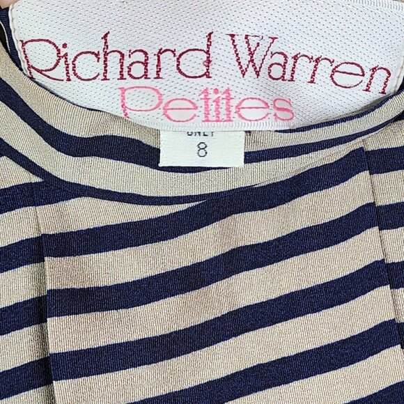 Women's Vintage Richard Warren Petites Blouse Top Striped Long Sleeve Size 8 - Picture 6 of 11